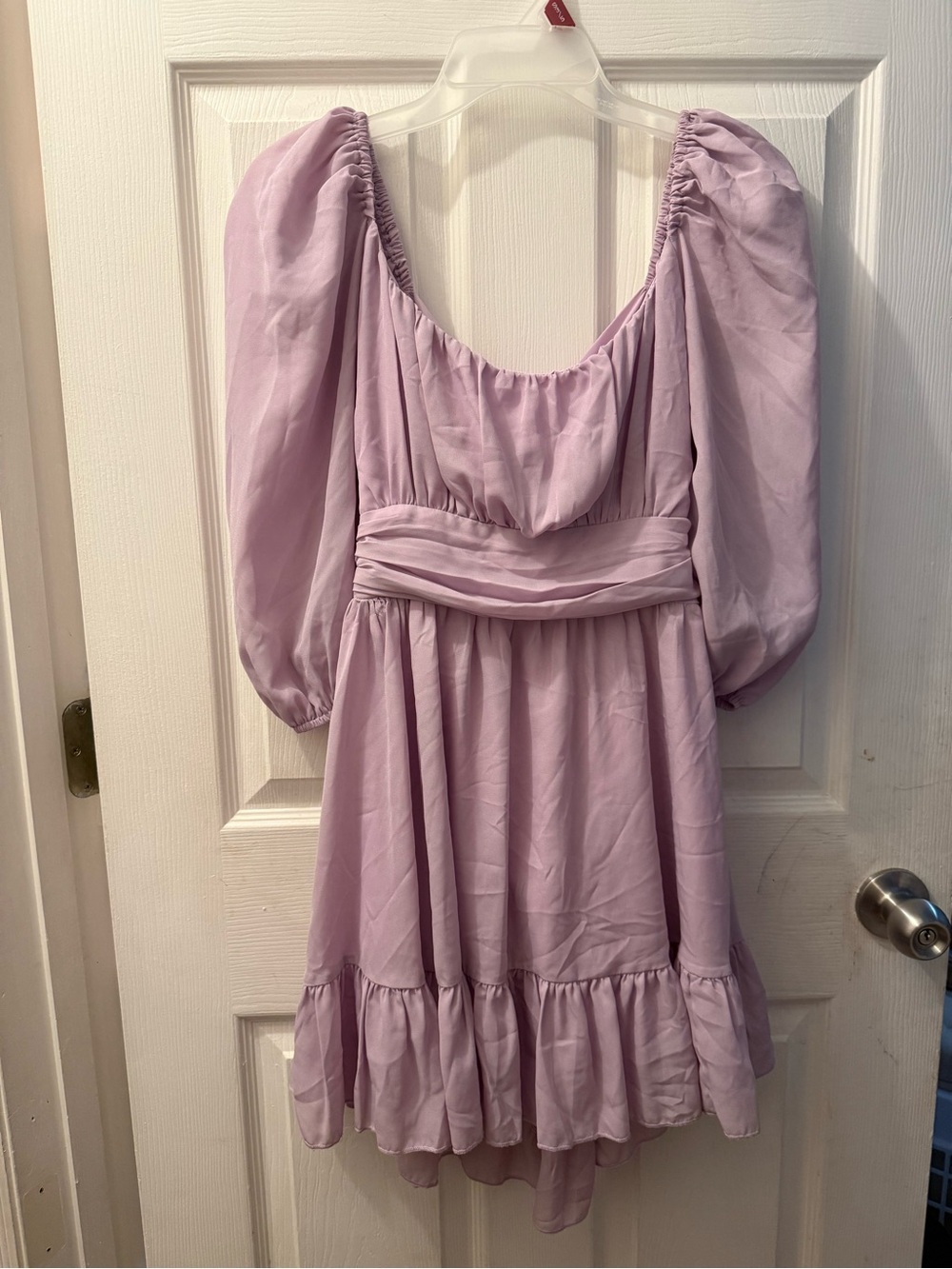 Lucy in the Sky Lilac Puff-Sleeve Mini Dress